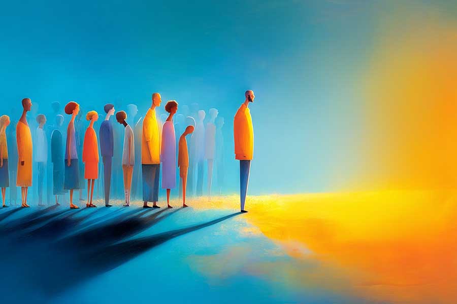 Group standing still