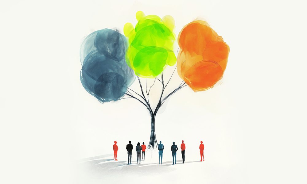 collective healing tree with people